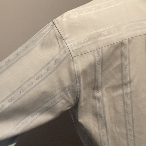 MEN’S FOR HIM UK London blue embroidered dress shirt. Size Medium. Never worn. - Picture 7 of 13